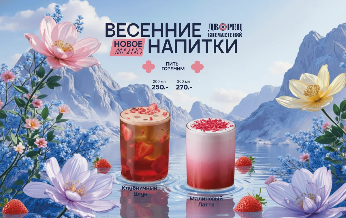 Весенние напитки — Клубничный Улун и Малиновый Латте